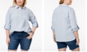 Tommy Hilfiger Plus Size Cotton Utility Shirt, Created for Macy's